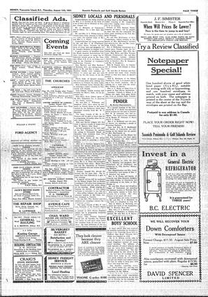 Saanich Peninsula And Gulf Islands Review Thu, August 13, 1931 (Page 3)