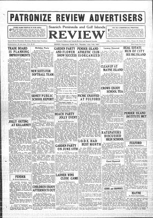 Saanich Peninsula And Gulf Islands Review Thu, June 11, 1931 (Page 1)