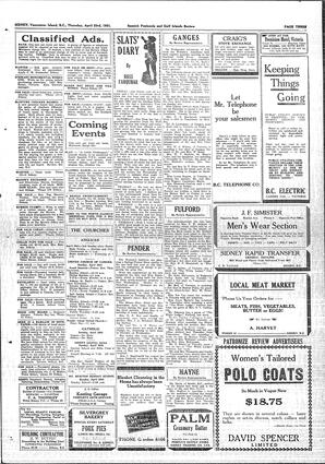 Saanich Peninsula And Gulf Islands Review Thu, April 23, 1931 (Page 3)