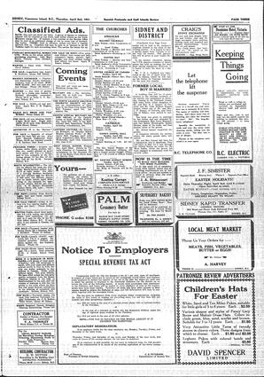 Saanich Peninsula And Gulf Islands Review Thu, April 2, 1931 (Page 3)