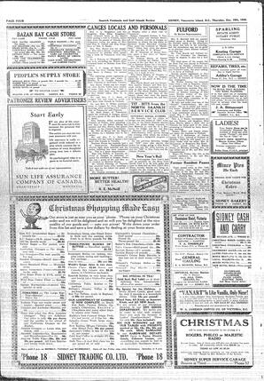 Saanich Peninsula And Gulf Islands Review Thu, December 18, 1930 (Page 4)