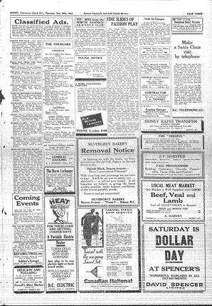 Saanich Peninsula And Gulf Islands Review Thu, November 20, 1930 (Page 3)