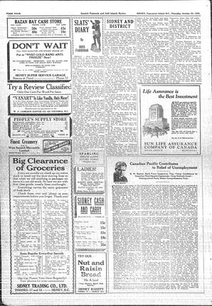 Saanich Peninsula And Gulf Islands Review Thu, October 23, 1930 (Page 4)