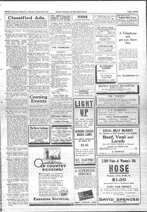Saanich Peninsula And Gulf Islands Review Thu, October 9, 1930 (Page 3)
