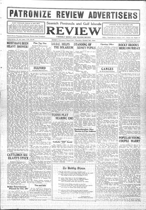 Saanich Peninsula And Gulf Islands Review Thu, October 9, 1930 (Page 1)
