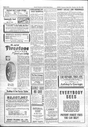 Saanich Peninsula And Gulf Islands Review Thu, July 10, 1930 (Page 4)