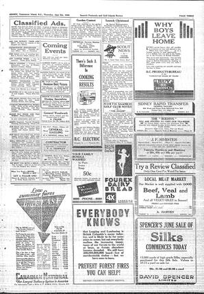 Saanich Peninsula And Gulf Islands Review Thu, June 5, 1930 (Page 3)