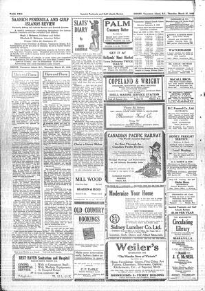 Saanich Peninsula And Gulf Islands Review Thu, March 27, 1930 (Page 2)