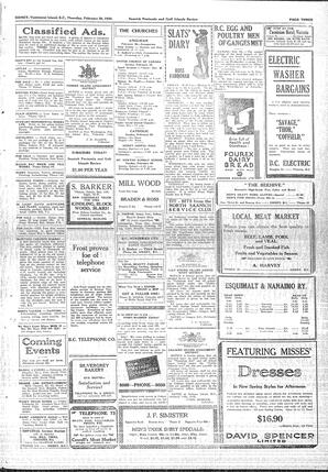 Saanich Peninsula And Gulf Islands Review Thu, February 20, 1930 (Page 3)