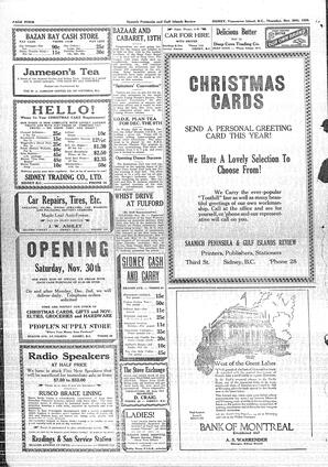 Saanich Peninsula And Gulf Islands Review Thu, November 28, 1929 (Page 4)