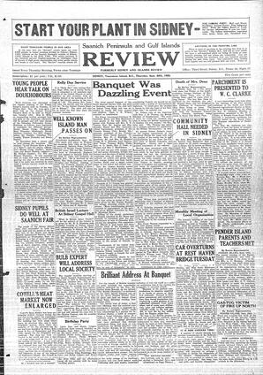 Saanich Peninsula And Gulf Islands Review Thu, September 26, 1929 (Page 1)