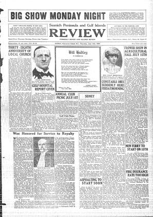 Saanich Peninsula And Gulf Islands Review Thu, June 13, 1929 (Page 1)