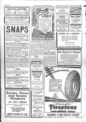 Saanich Peninsula And Gulf Islands Review Thu, May 30, 1929 (Page 4)