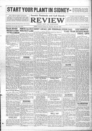 Saanich Peninsula And Gulf Islands Review Thu, May 16, 1929 (Page 1)