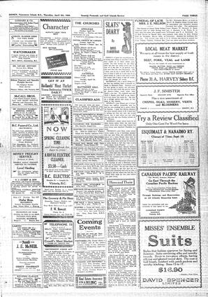 Saanich Peninsula And Gulf Islands Review Thu, April 4, 1929 (Page 3)
