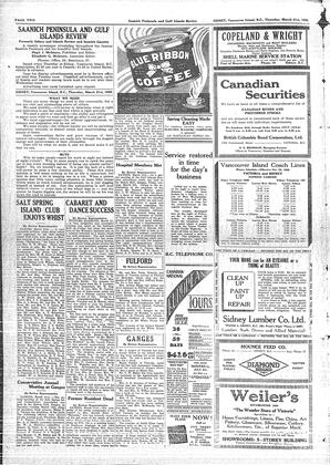 Saanich Peninsula And Gulf Islands Review Thu, March 21, 1929 (Page 2)