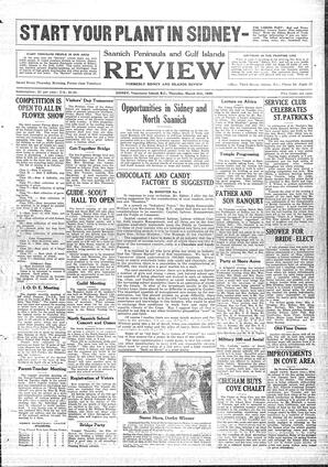 Saanich Peninsula And Gulf Islands Review Thu, March 21, 1929 (Page 1)