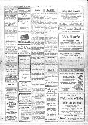 Saanich Peninsula And Gulf Islands Review Thu, January 31, 1929 (Page 3)