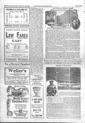 Saanich Peninsula And Gulf Islands Review Thu, December 6, 1928 (Page 3)