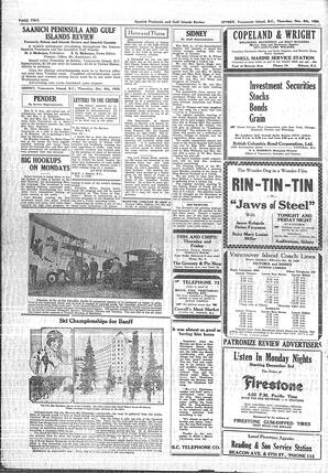 Saanich Peninsula And Gulf Islands Review Thu, December 6, 1928 (Page 2)