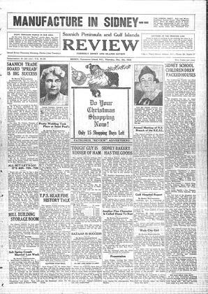 Saanich Peninsula And Gulf Islands Review Thu, December 6, 1928 (Page 1)