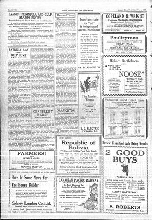Saanich Peninsula And Gulf Islands Review Thu, November 1, 1928 (Page 2)
