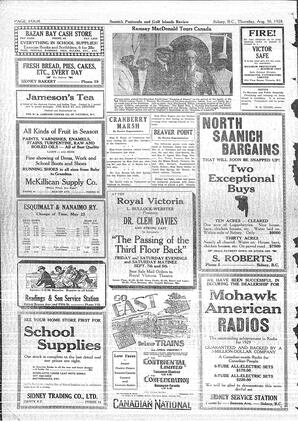 Saanich Peninsula And Gulf Islands Review Thu, August 30, 1928 (Page 4)