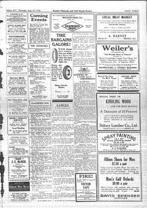 Saanich Peninsula And Gulf Islands Review Thu, August 23, 1928 (Page 3)
