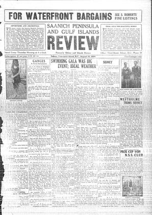 Saanich Peninsula And Gulf Islands Review Thu, August 16, 1928 (Page 1)
