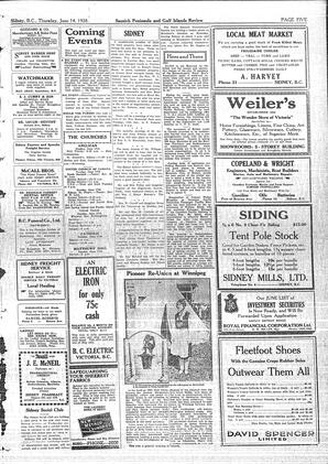 Saanich Peninsula And Gulf Islands Review Thu, June 14, 1928 (Page 5)