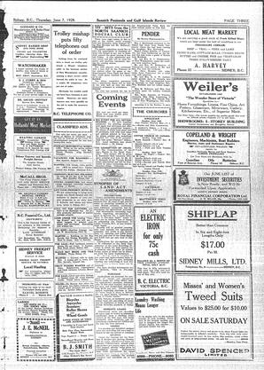 Saanich Peninsula And Gulf Islands Review Thu, June 7, 1928 (Page 3)