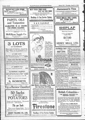 Saanich Peninsula And Gulf Islands Review Thu, April 12, 1928 (Page 4)