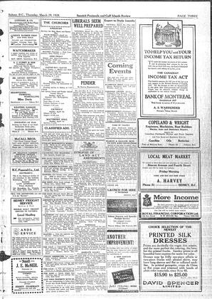 Saanich Peninsula And Gulf Islands Review Thu, March 29, 1928 (Page 3)