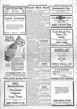 Saanich Peninsula And Gulf Islands Review Thu, January 19, 1928 (Page 4)