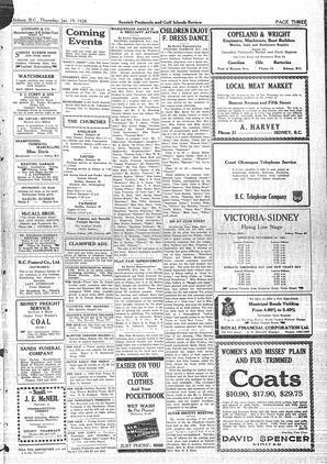 Saanich Peninsula And Gulf Islands Review Thu, January 19, 1928 (Page 3)