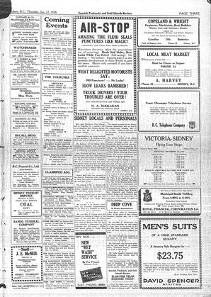 Saanich Peninsula And Gulf Islands Review Thu, January 12, 1928 (Page 3)
