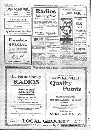 Saanich Peninsula And Gulf Islands Review Thu, October 13, 1927 (Page 4)