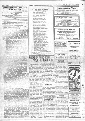 Saanich Peninsula And Gulf Islands Review Thu, June 9, 1927 (Page 2)