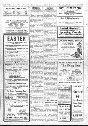 Saanich Peninsula And Gulf Islands Review Thu, April 14, 1927 (Page 4)