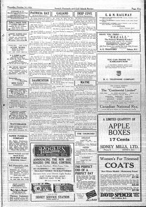 Sidney And Islands Review Thu, October 14, 1926 (Page 5)