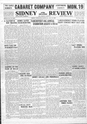 Sidney And Islands Review Thu, July 15, 1926 (Page 1)