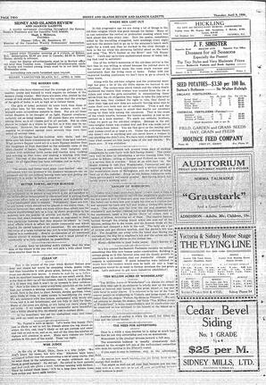 Sidney And Islands Review Thu, April 8, 1926 (Page 2)
