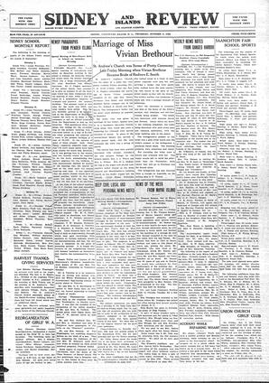 Sidney And Islands Review Thu, October 9, 1924 (Page 1)