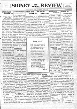 Sidney And Islands Review Thu, August 7, 1924 (Page 1)