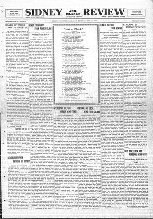Sidney And Islands Review Thu, April 10, 1924 (Page 1)