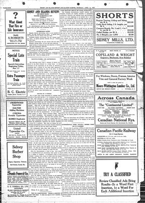 Sidney And Islands Review Thu, April 19, 1923 (Page 4)