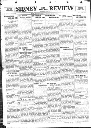 Sidney And Islands Review Thu, January 11, 1923 (Page 1)