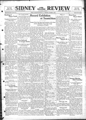 Sidney And Islands Review Thu, October 5, 1922 (Page 1)