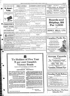Sidney And Islands Review Thu, August 24, 1922 (Page 5)