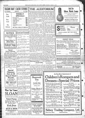 Sidney And Islands Review Thu, March 16, 1922 (Page 8)